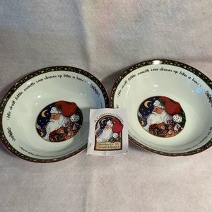 2 Christmas Serving Bowls by Susan Winget